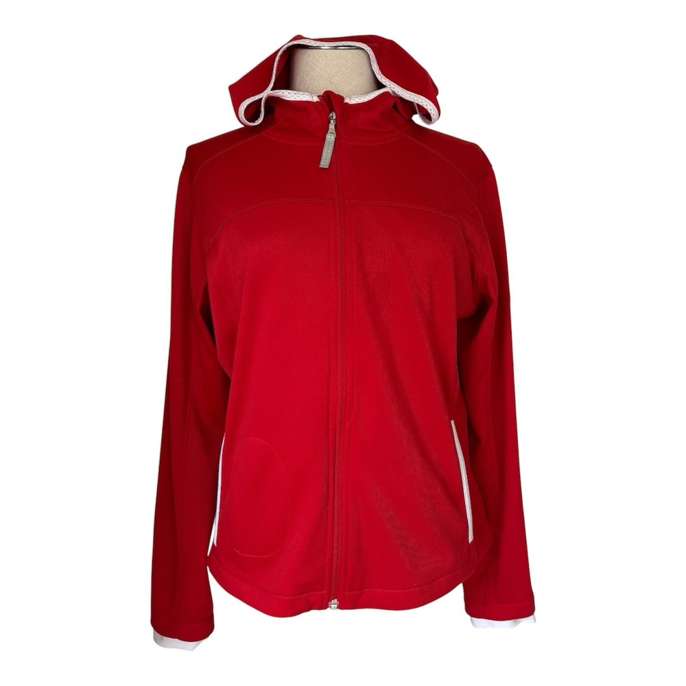 Nike Dri-Fit Zip Up Hoodie Jacket Women's M Red Athletic Activewear Running‎ Gym